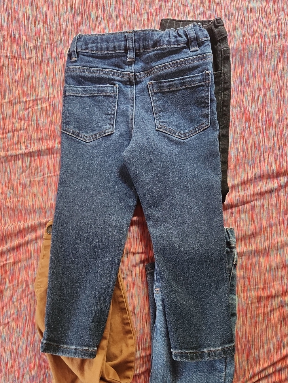 Kids Boys Elastic-Waist 4Pack - Blue Denim, Tan, Black Jeans 4T - Picture 8 of 10